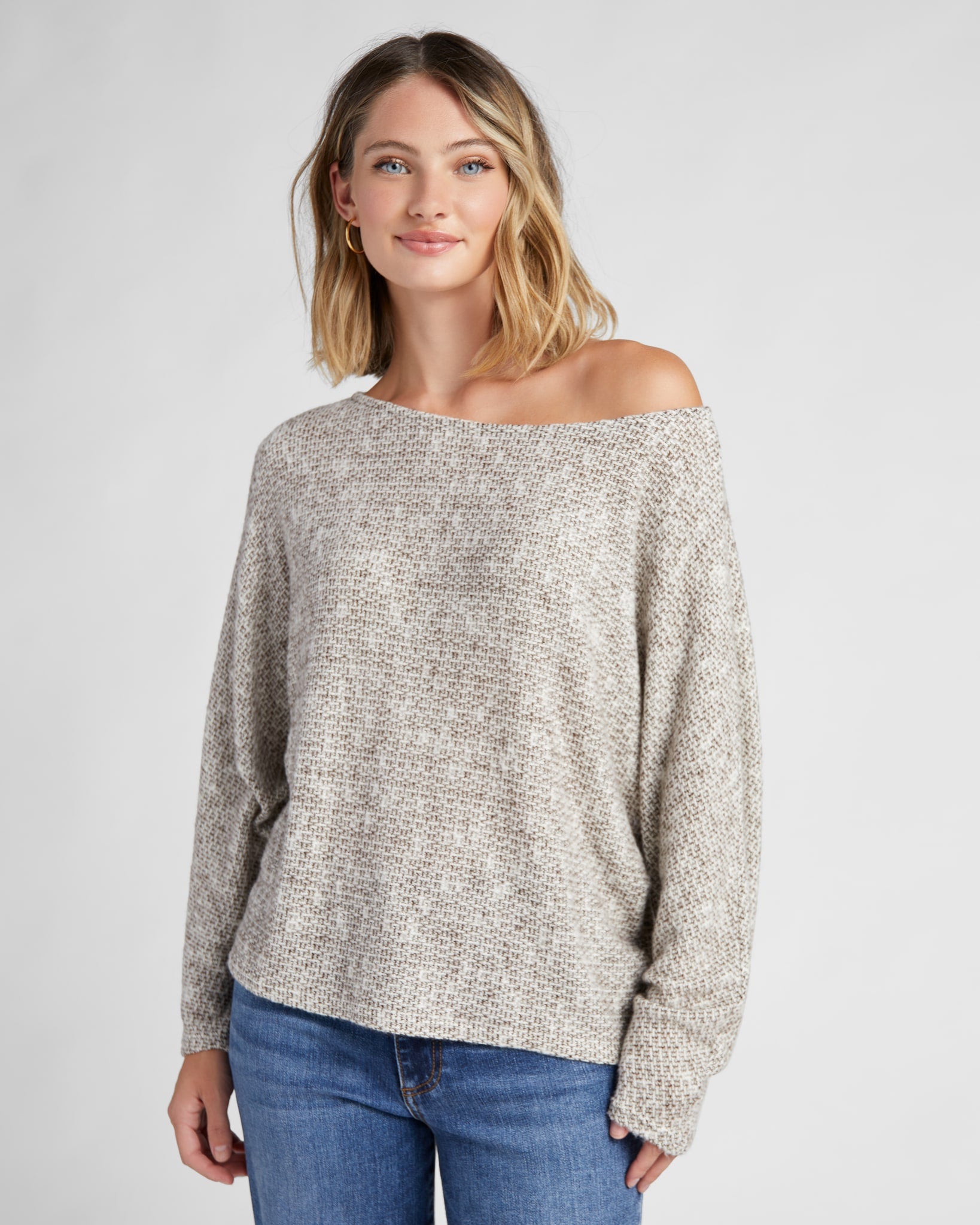 Oatmeal $|& Sadie & Sage Billie Dolman Top - SOF Front