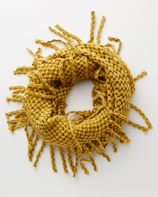 Mustard $|& Elegant Essence 2-Tone Mini Tube Scarf - Hanger Front