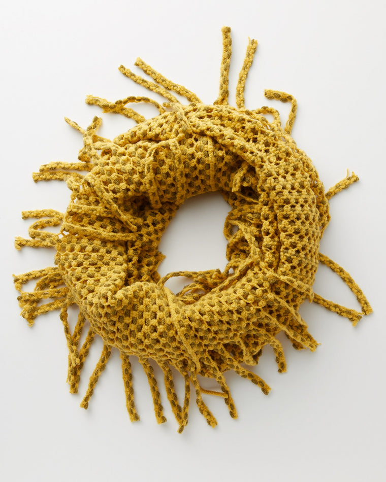 Mustard $|& Elegant Essence 2-Tone Mini Tube Scarf - Hanger Front