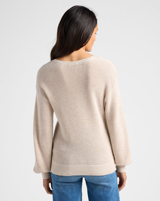 Heather Oatmeal $|& Gentle Fawn Camille Pullover Sweater - SOF Back