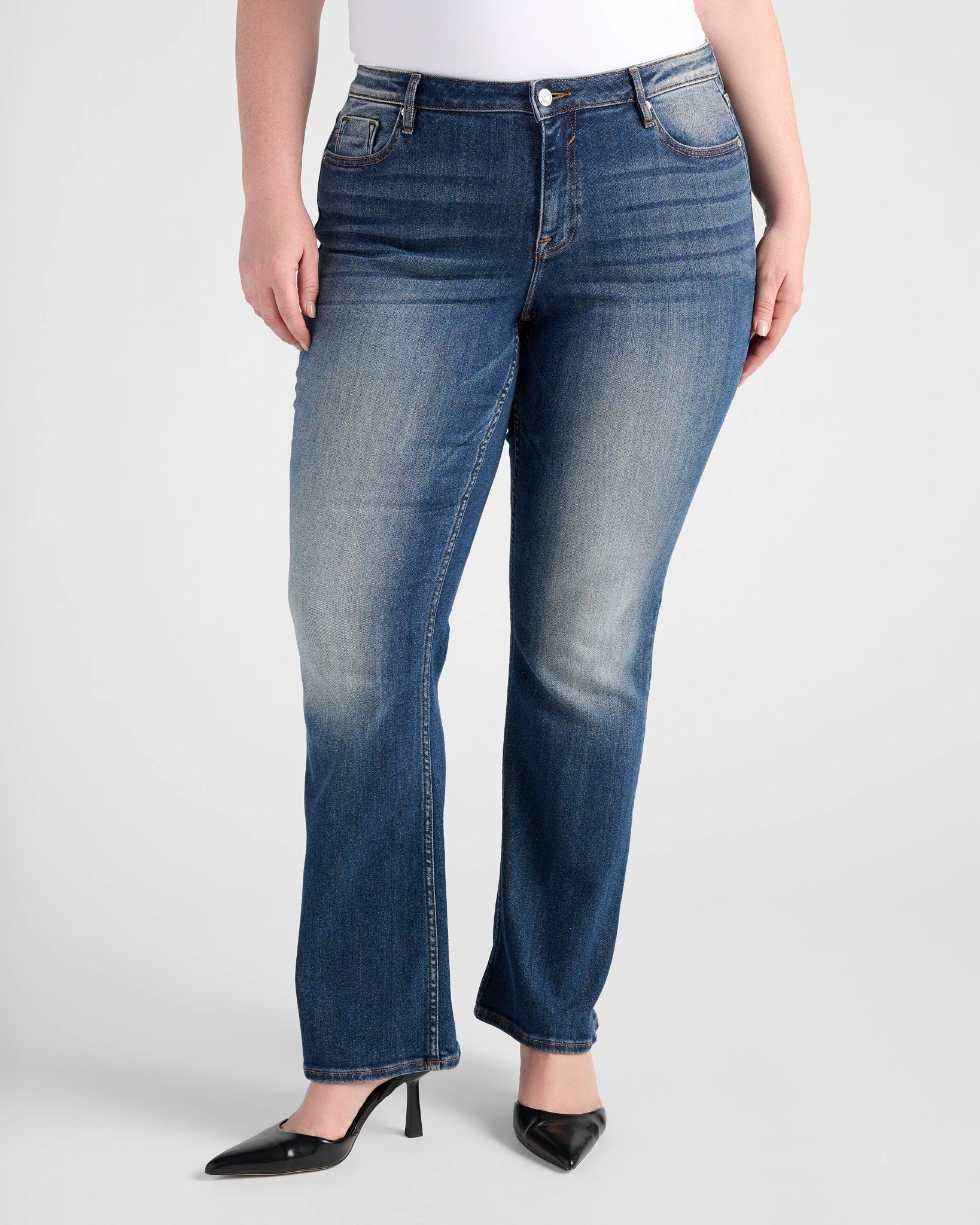 Dark Wash Blue $|& Vigoss Jagger Classic Fit Bootcut Jeans - SOF Front