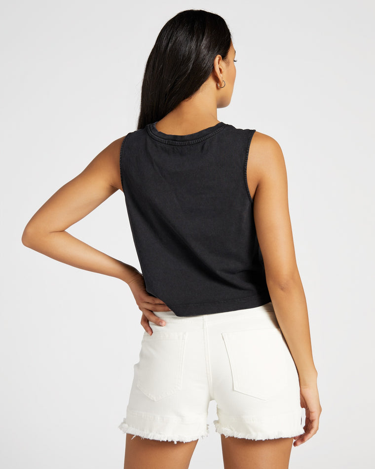 Black $|& Z Supply Sloane Jersey Muscle Tank - SOF Back