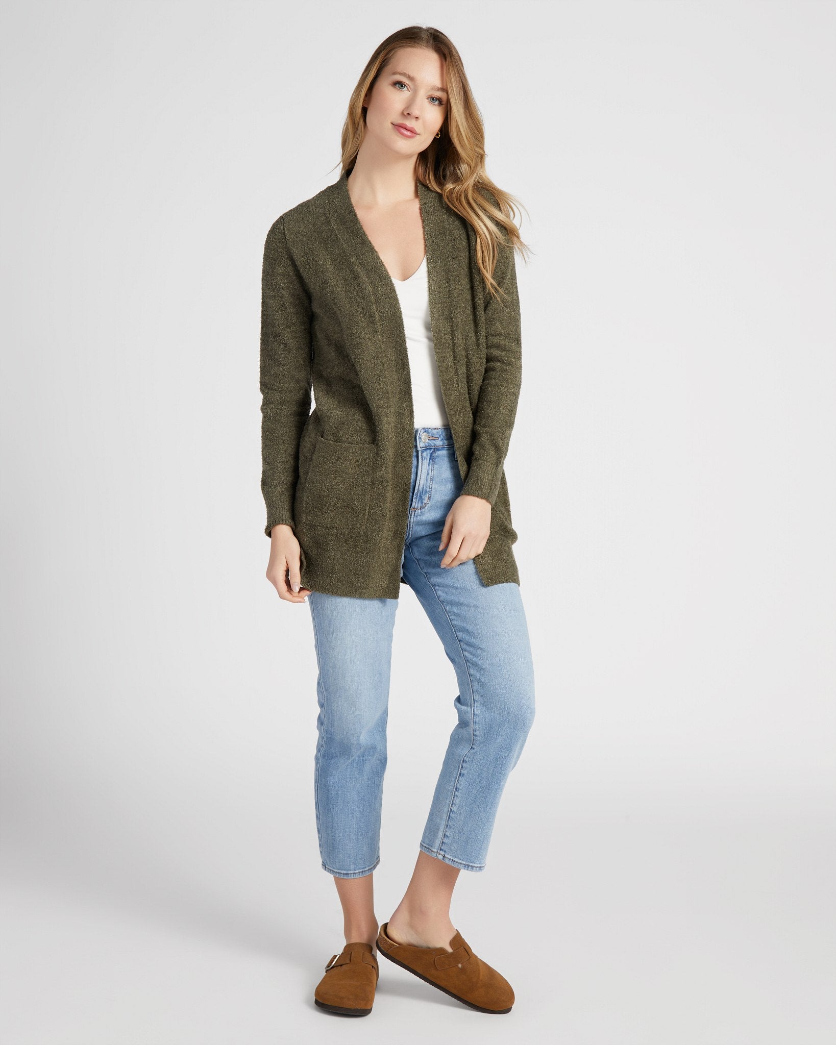 Olive $|& Search For Sanity Cozy Cardigan - SOF Full Front