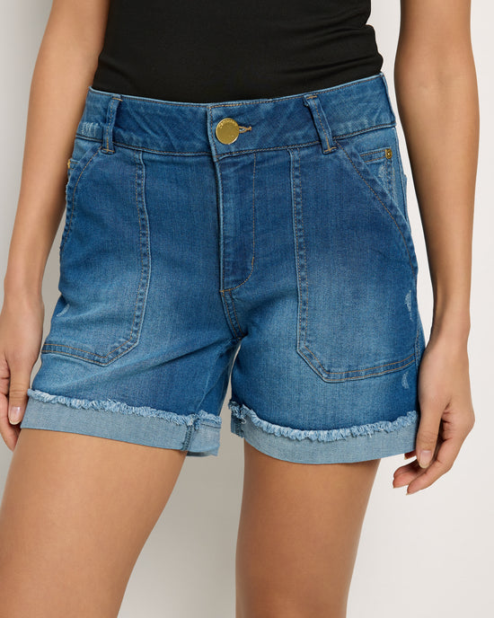 Medium Blue Vintage $|& Democracy Absolution High Rise Short - SOF Front
