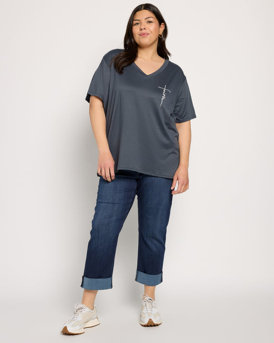 Navy $|& Polagram Faith Over Fear Tee - UGC On Fig
