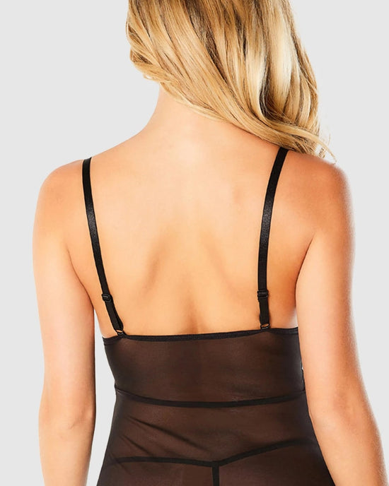 Black $|& Oh La La Cheri Valentine Babydoll Set with G-String - VOF Back