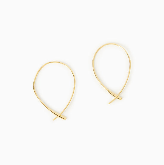 Delicate Threader Hoop Earrings Gold $|& Sterling Forever Delicate Threader Hoop Earrings - Hanger Front