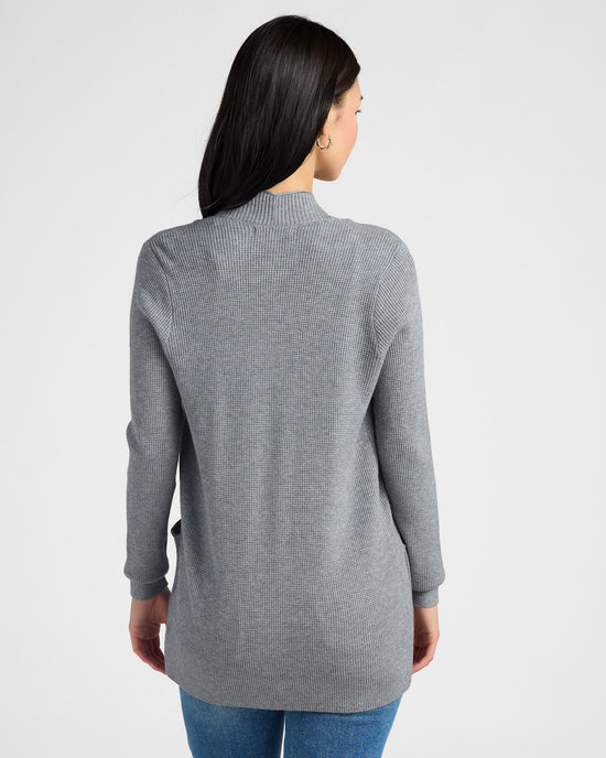 Charcoal $|& Staccato Open Front Pocket Cardigan - SOF Back