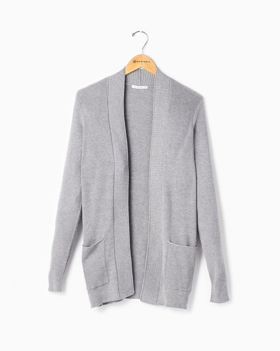 Charcoal $|& Staccato Open Front Pocket Cardigan - Hanger Front