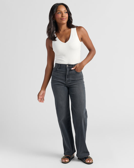 Washed Black $|& Hidden The Logan Dad Jeans - SOF Full Front