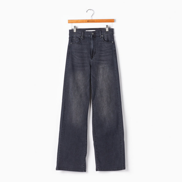 Washed Black $|& Hidden The Logan Dad Jeans - Hanger Front