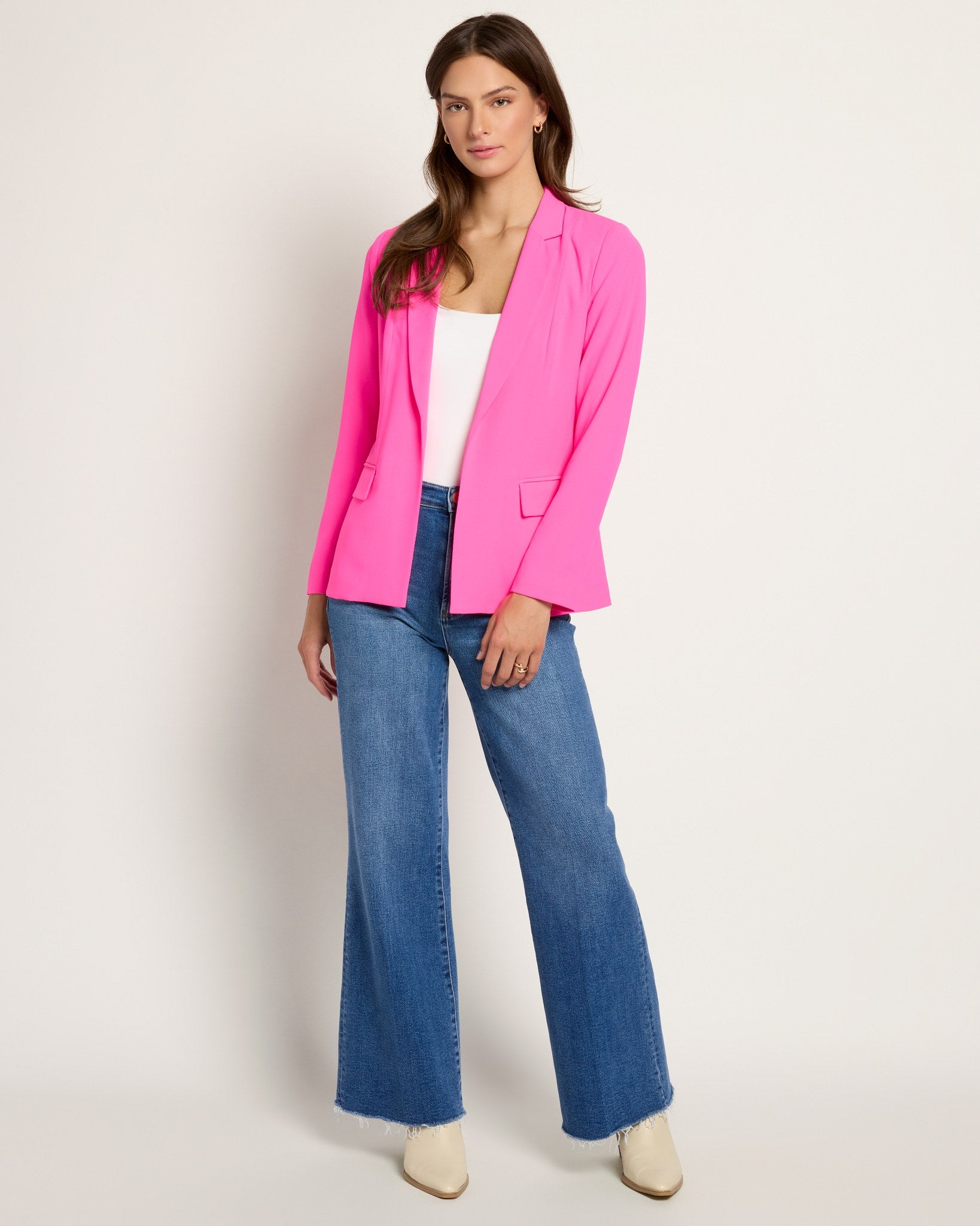 Ultra Pink $|& Skies Are Blue Boyfriend Blazer - UGC On Fig