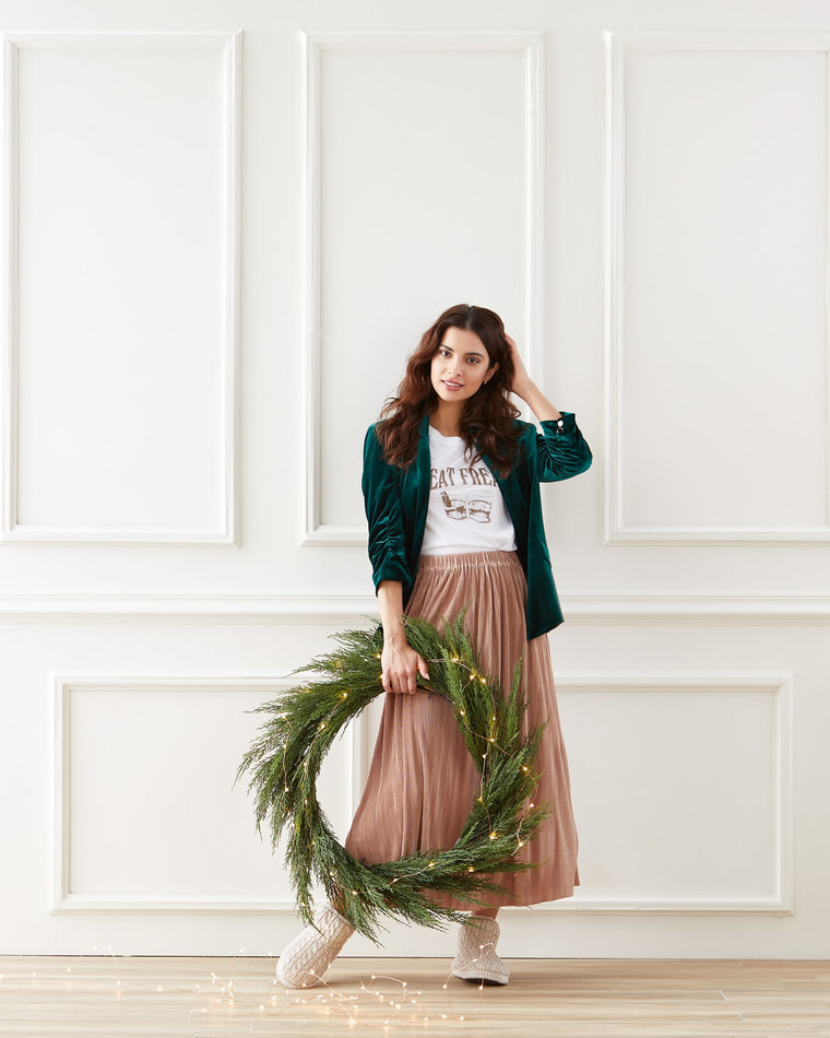 Hunter Green $|& Skies Are Blue Velvet Blazer - SOF Full Front
