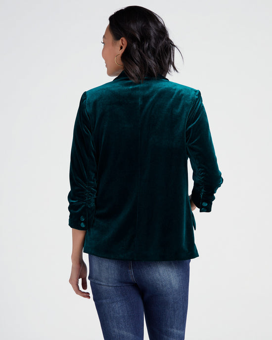 Hunter Green $|& Skies Are Blue Velvet Blazer - SOF Back