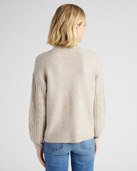 Oatmeal $|& Vigoss Cable Sleeve Sweater - SOF Back