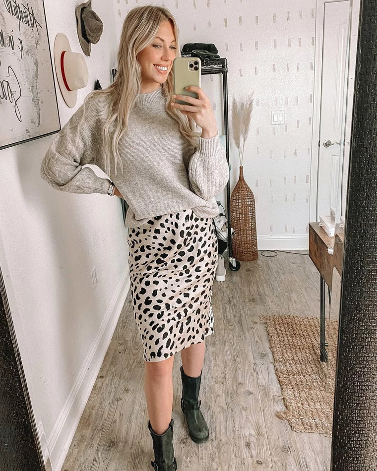 Oatmeal $|& Vigoss Cable Sleeve Sweater - UGC On Fig