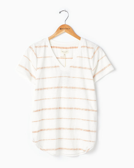 Sandstone Stripe $|& Thread & Supply Amelia Stripe Tee - Hanger Detail