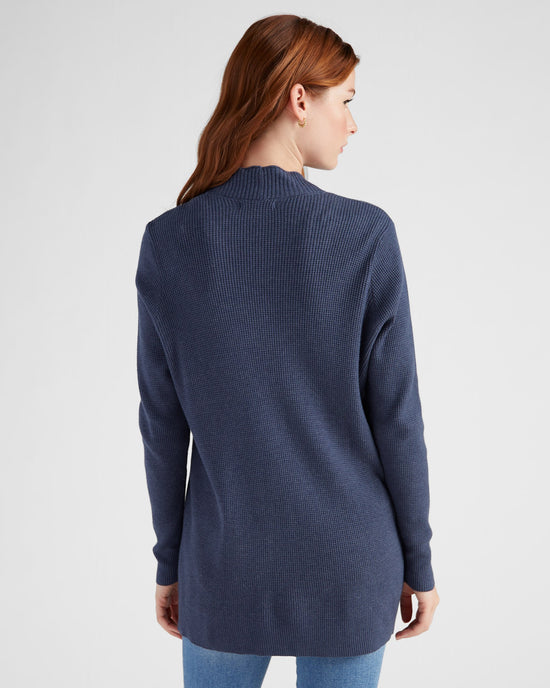 Indigo $|& Staccato Open Front Pocket Cardigan - SOF Back