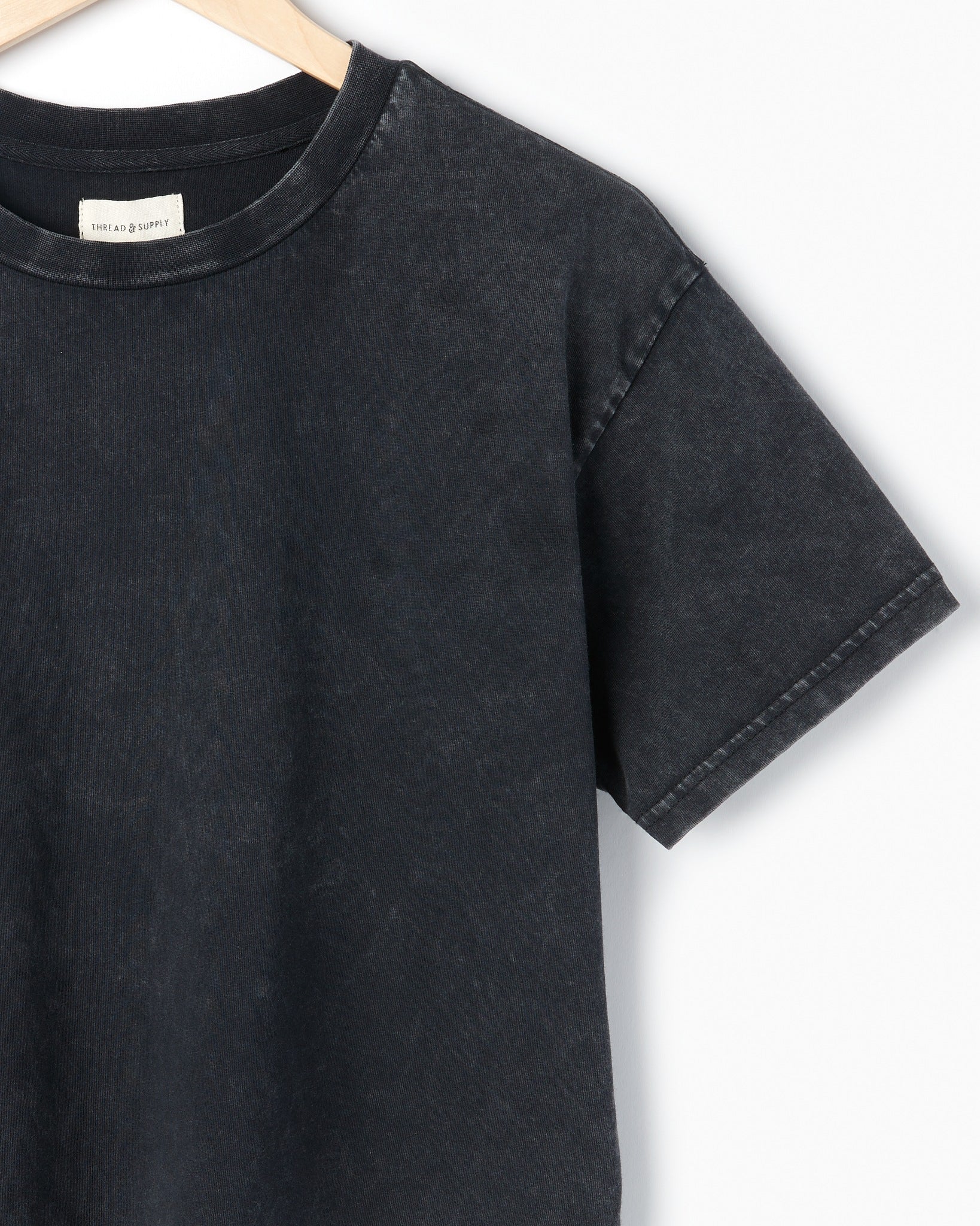 Blk Acid Wash $|& Thread & Supply Katelin Tee - Hanger Detail