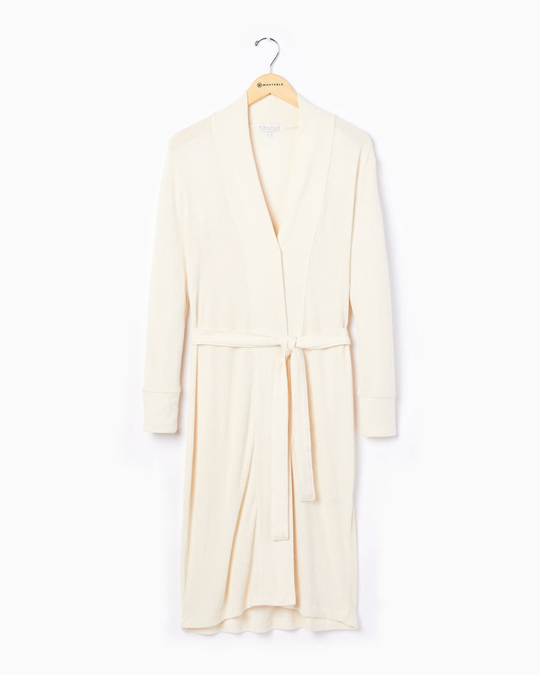 Stone $|& PJ Salvage Textured Essentials Robe - Hanger Front