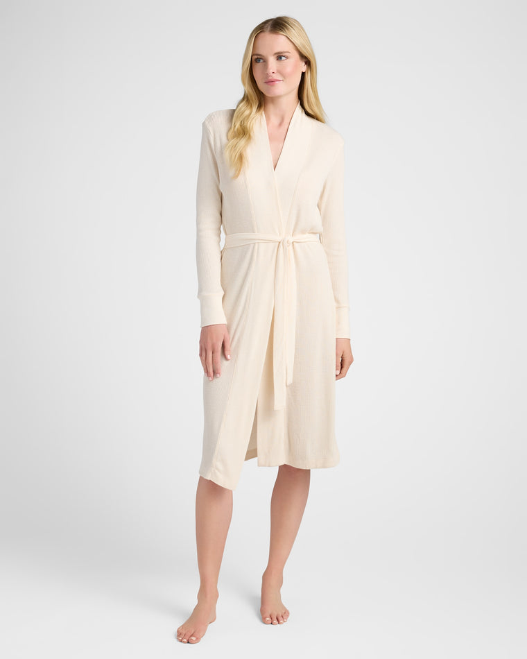 Stone $|& PJ Salvage Textured Essentials Robe - SOF Front