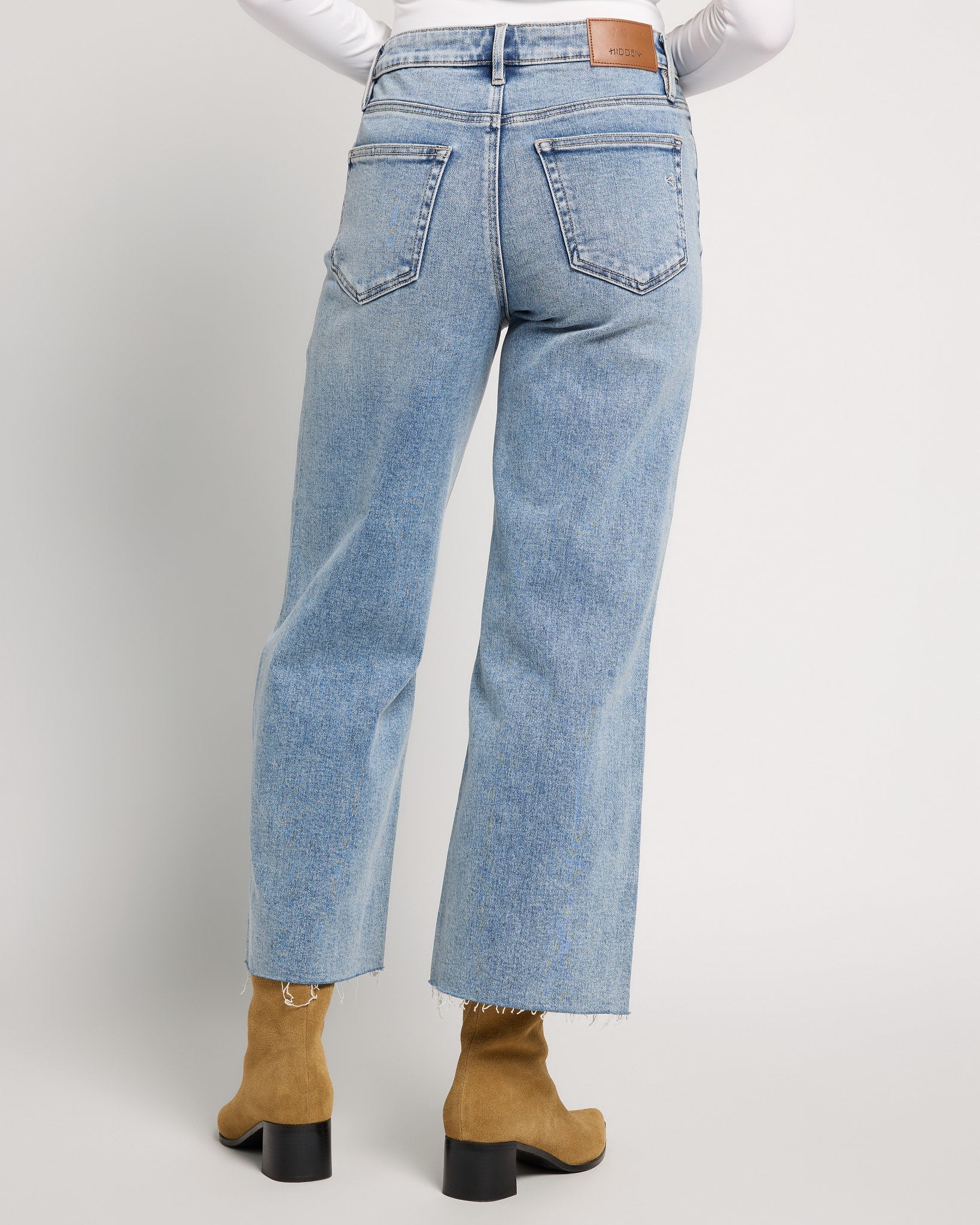 Medium Wash $|& Hidden The Nori Wide Leg Jeans - SOF Back
