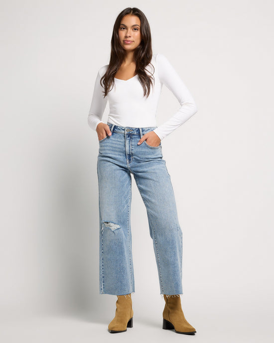 Medium Wash $|& Hidden The Nori Wide Leg Jeans - UGC On Fig