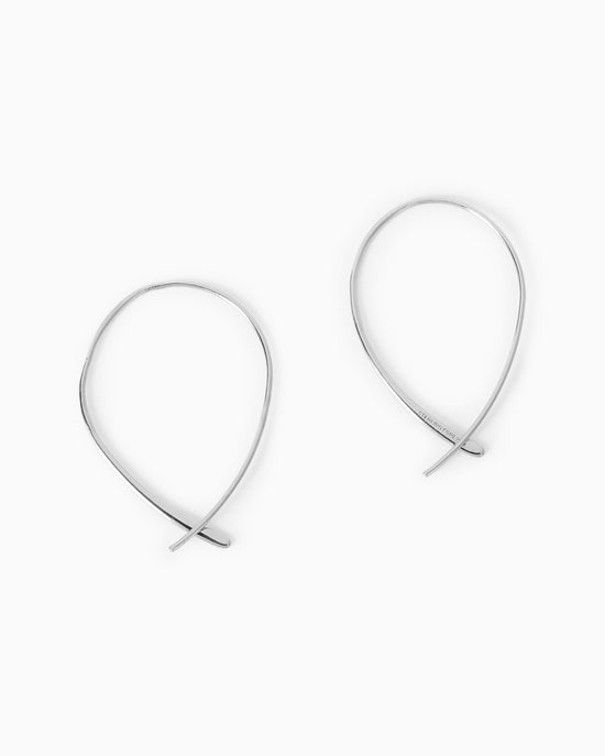 Delicate Threader Hoop Earrings Silver $|& Sterling Forever Delicate Threader Hoop Earrings - Hanger Side