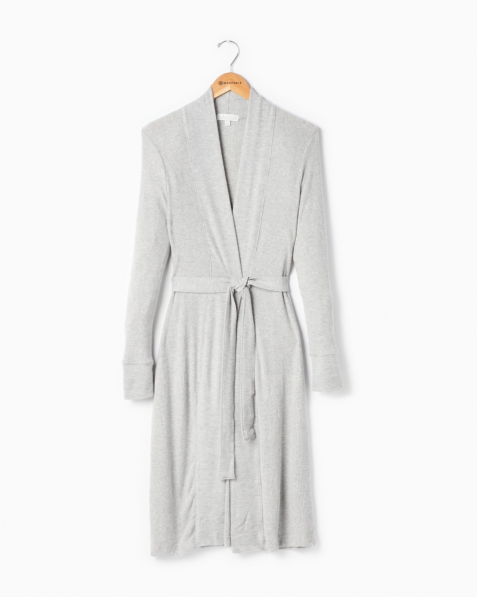 Heather Grey $|& PJ Salvage Textured Essentials Robe - Hanger Front