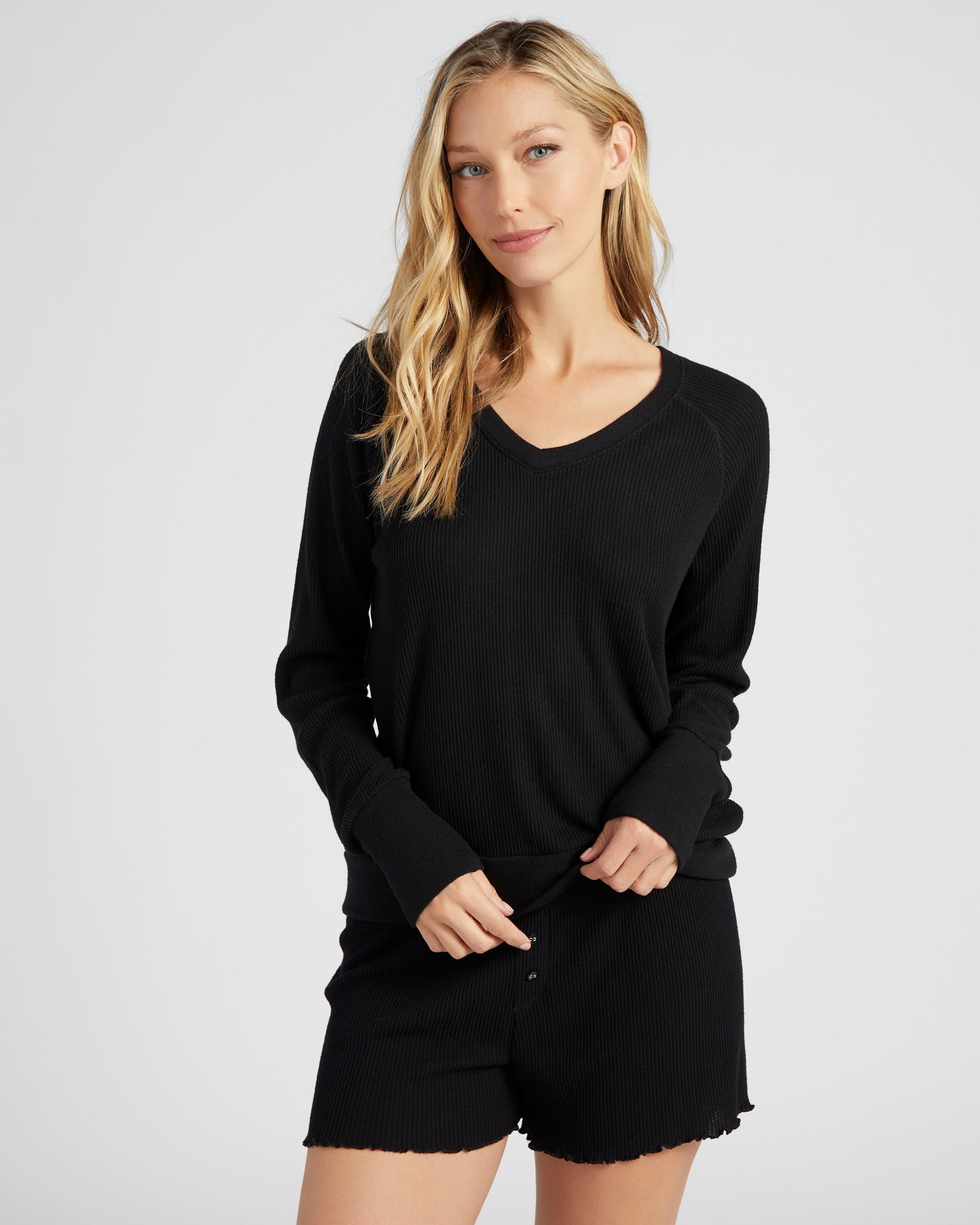 Black $|& PJ Salvage Textured Essentials Top - SOF Front