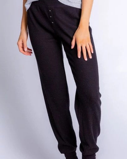 Black $|& PJ Salvage Textured Essentials Jam Pant - VOF Front