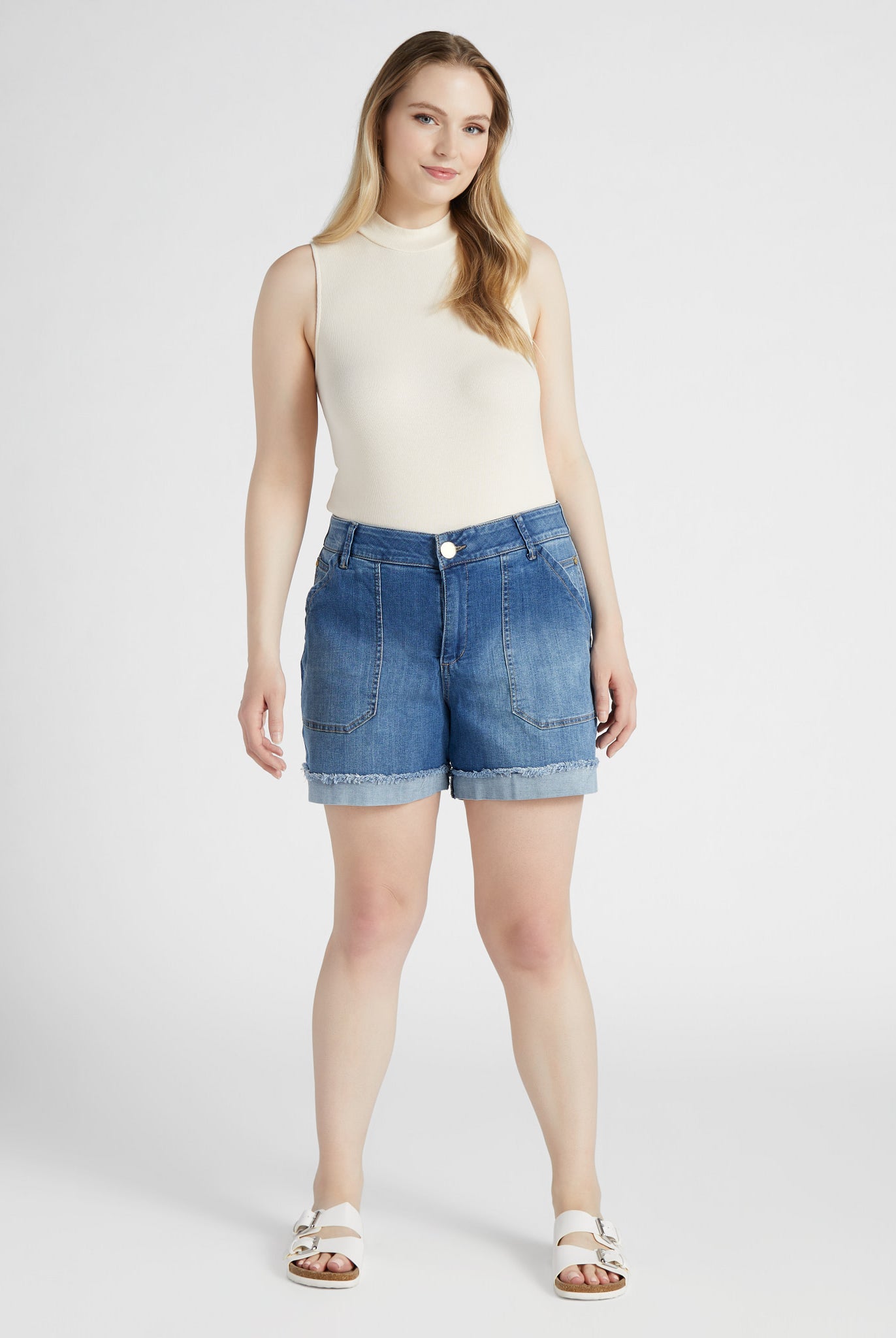 Mid Blue Vintage $|& Democracy Absolution High Rise Short - UGC On Fig