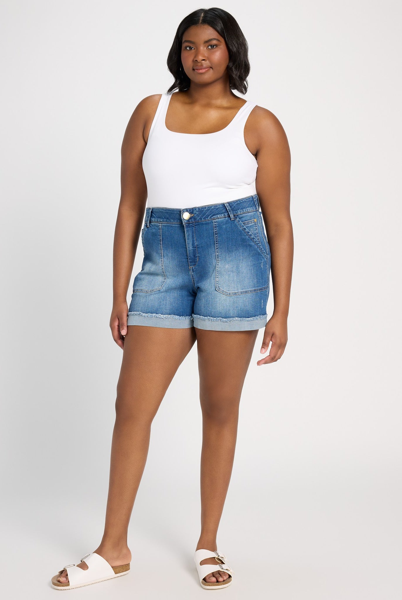 Mid Blue Vintage $|& Democracy Absolution High Rise Short - UGC On Fig