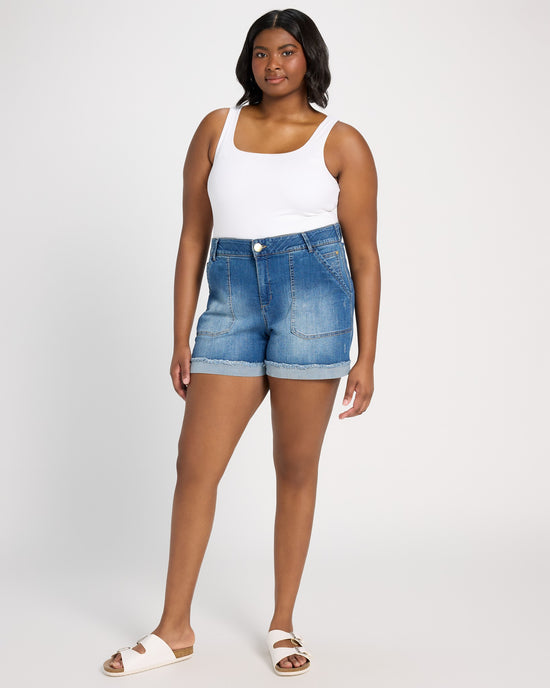 Mid Blue Vintage $|& Democracy Absolution High Rise Short - UGC On Fig