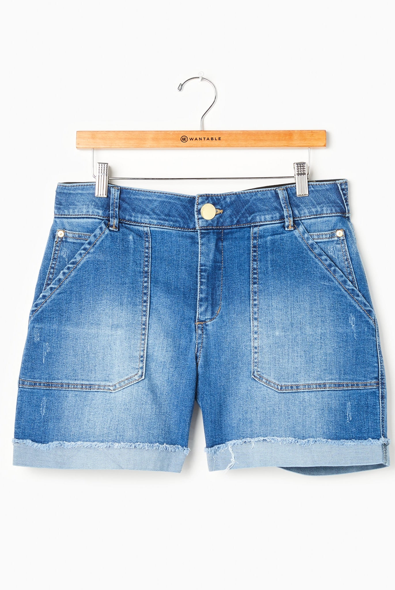 Mid Blue Vintage $|& Democracy Absolution High Rise Short - Hanger Detail