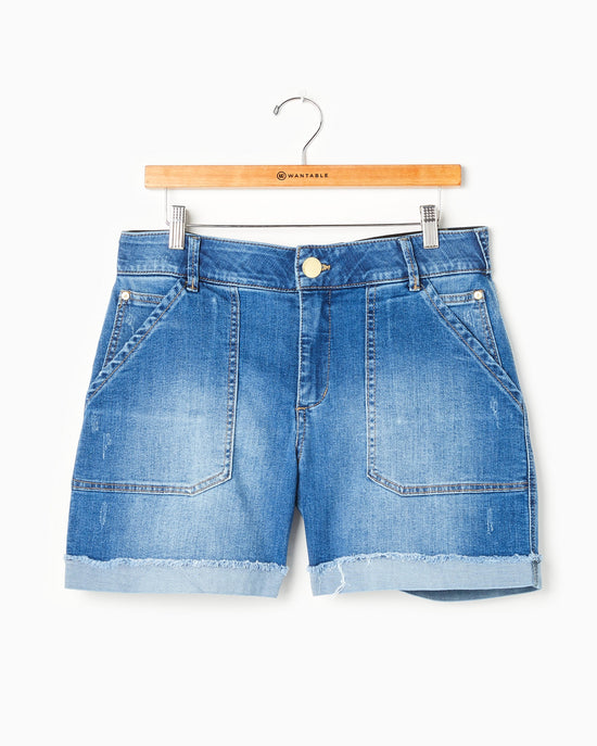 Mid Blue Vintage $|& Democracy Absolution High Rise Short - Hanger Detail