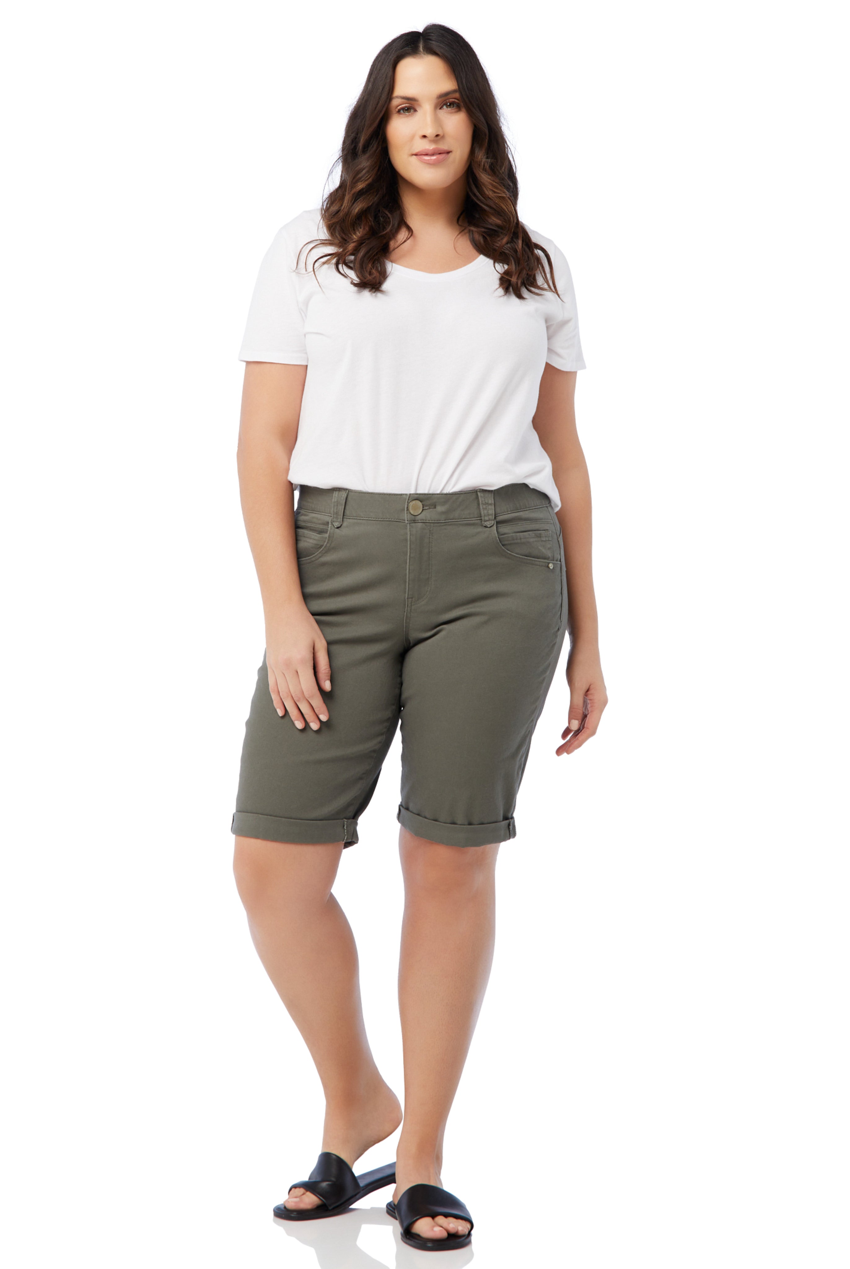 Dusty Olive $|& Democracy Absolution Cuffed Bermuda - SOF Full Front