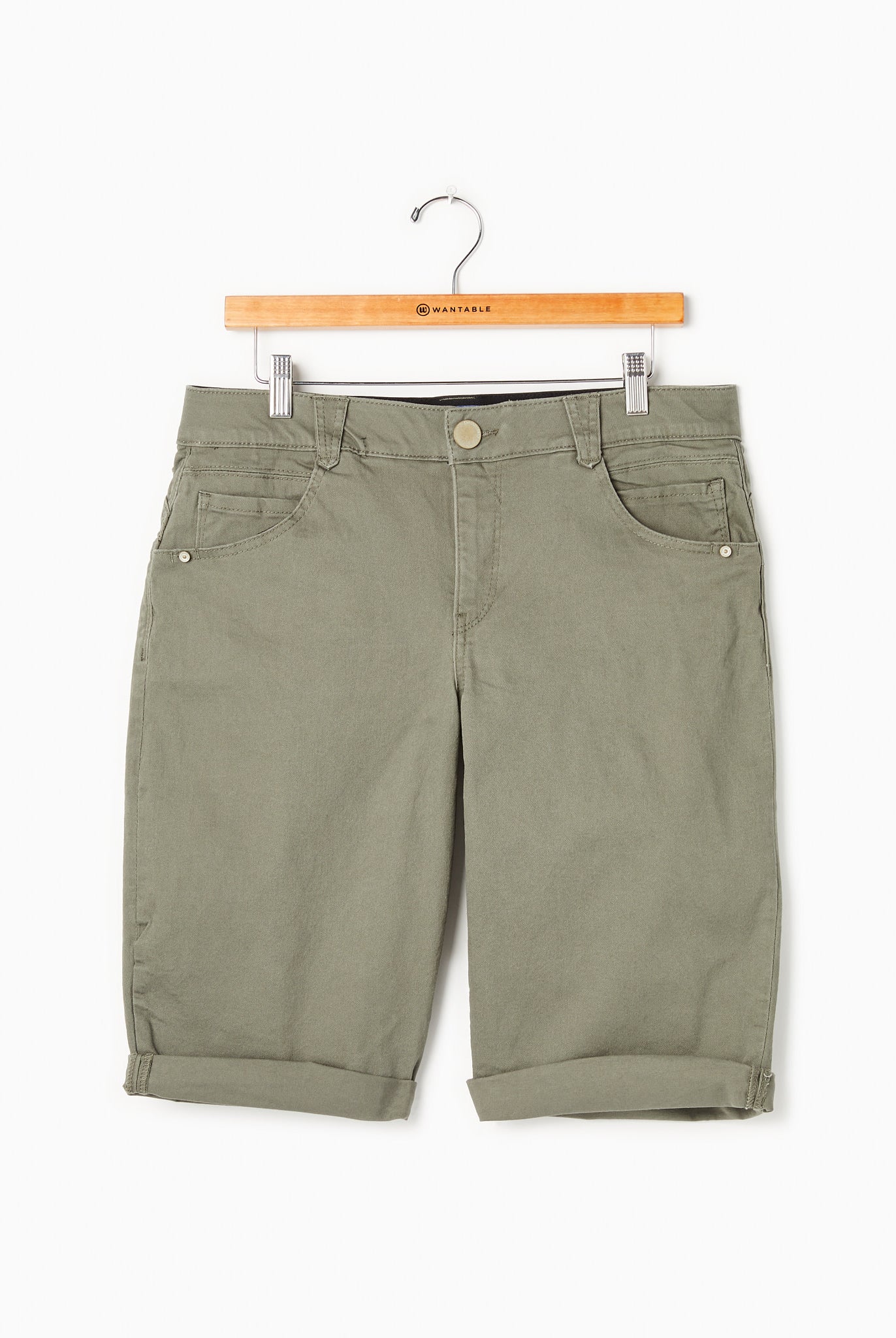 Dusty Olive $|& Democracy Absolution Cuffed Bermuda - Hanger Front