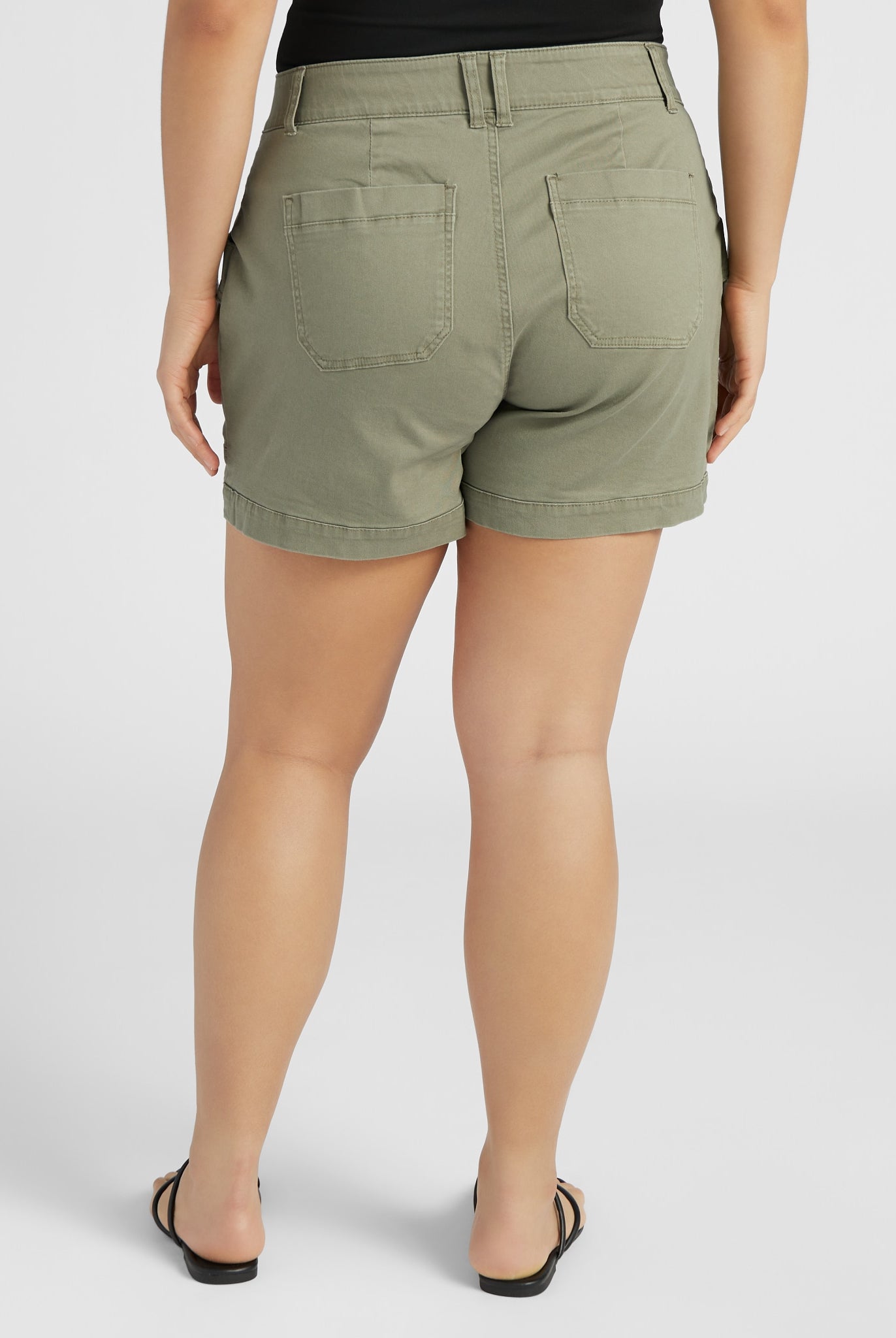Laurel Oak $|& Democracy High Rise Double Button Utility Short - SOF Back