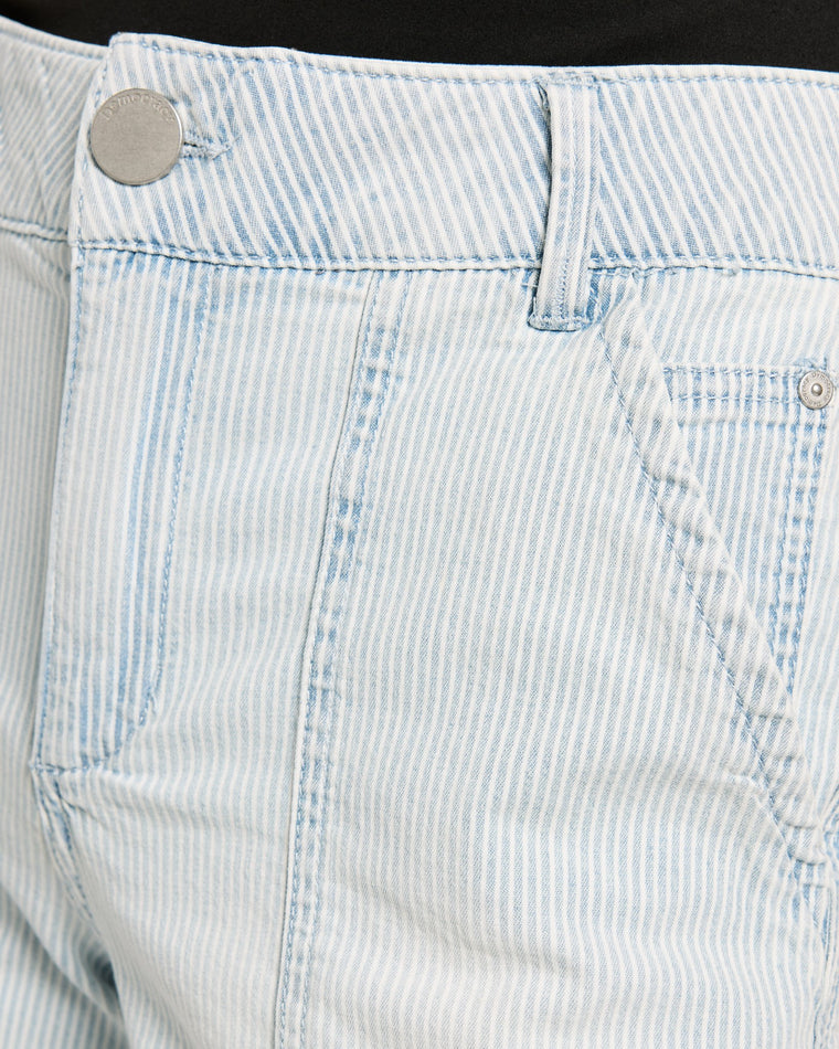 Sky Blue $|& Democracy Absolution Railroad Stripe Short - SOF Full Front