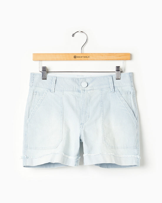 Sky Blue $|& Democracy Absolution Railroad Stripe Short - Hanger Detail