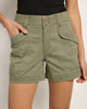 High Rise Double Button Utility Short
