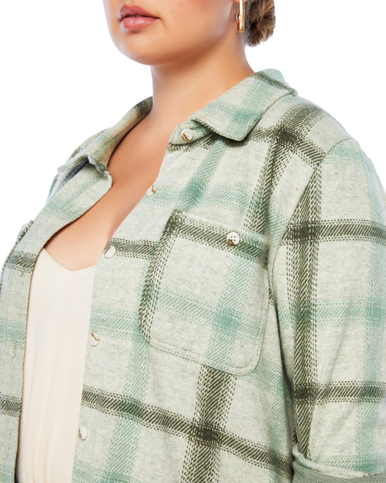 Beige Moss $|& Thread & Supply Lewis Plaid Shirt - SOF Detail