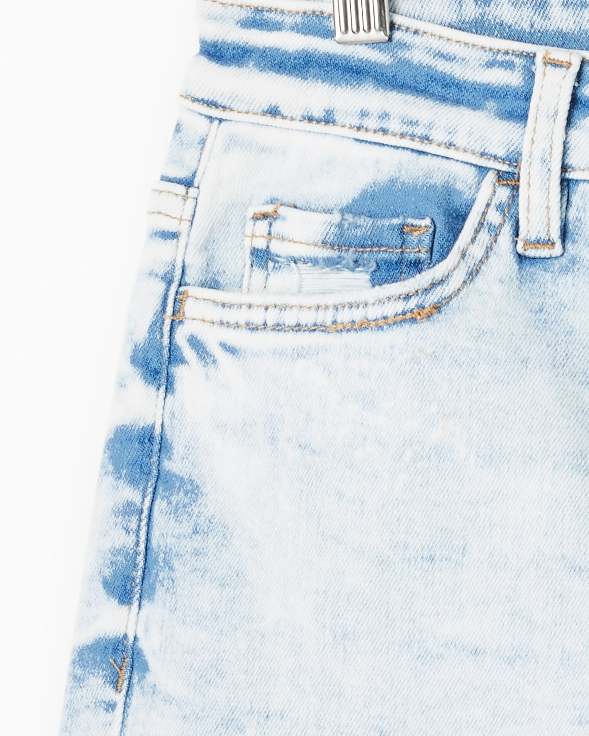 Light Wash $|& Vervet High Rise Mid Length Short - Hanger Detail