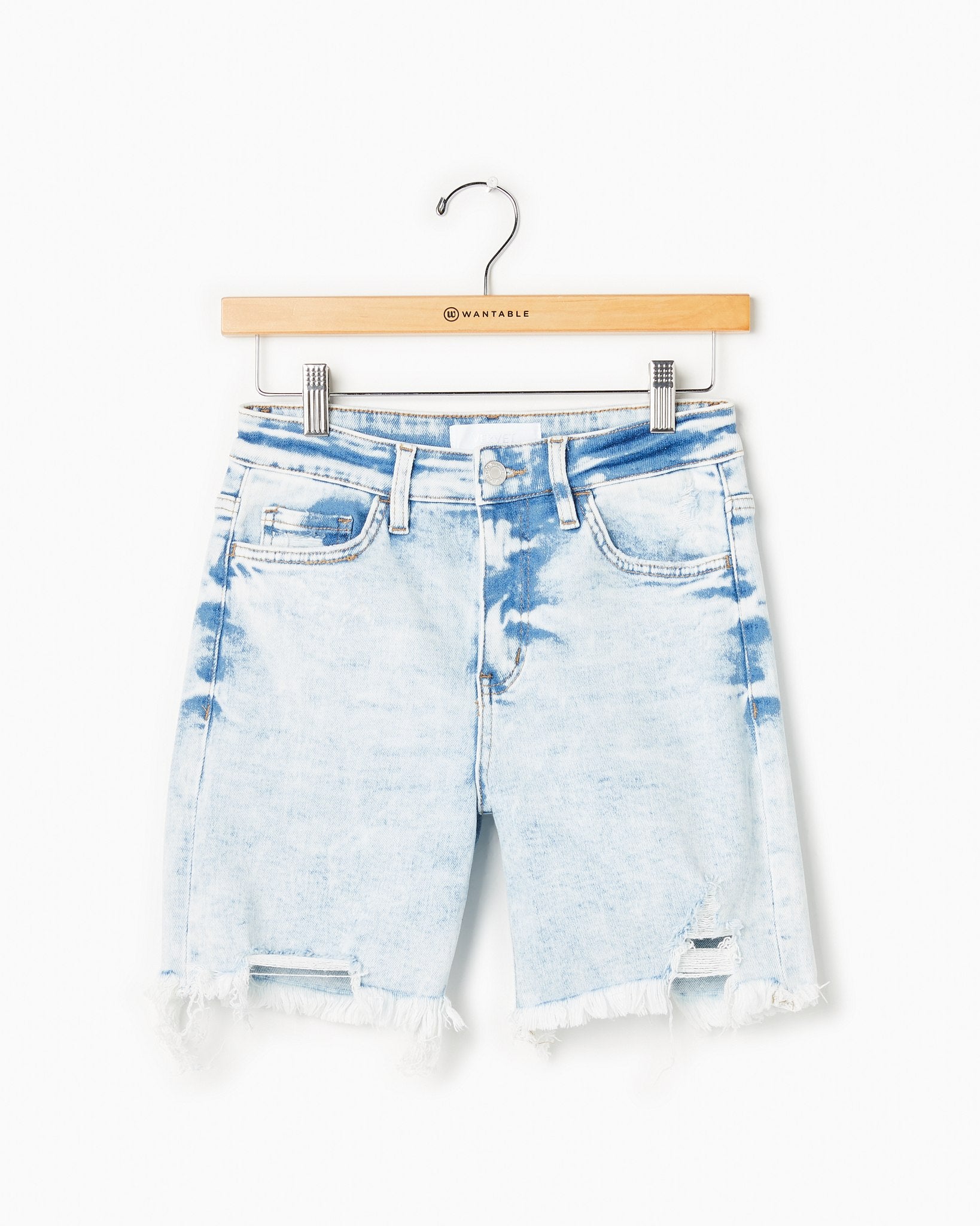 Light Wash $|& Vervet High Rise Mid Length Short - Hanger Front