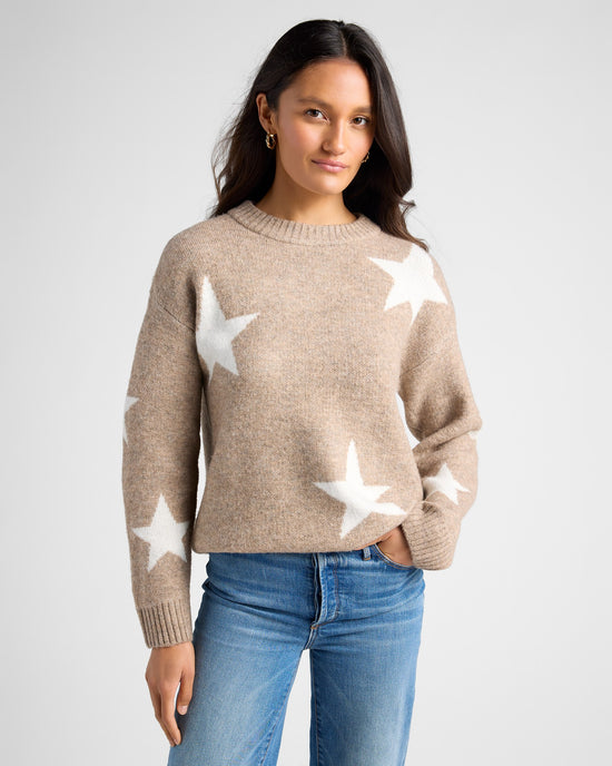 Mushroom $|& Vigoss Crew Neck Star Print Sweater - SOF Front