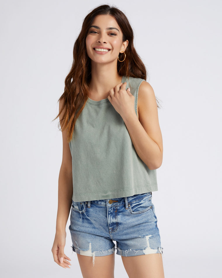 Forest $|& Z Supply Sloane Jersey Muscle Tank - SOF Front