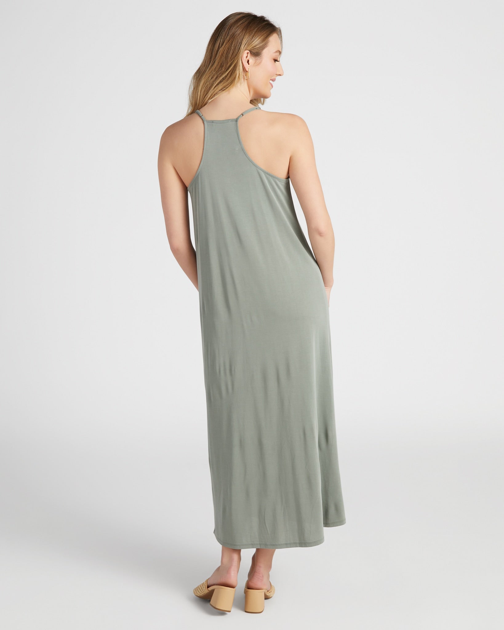Olive $|& Be Cool Knit Cami Dress - SOF Back