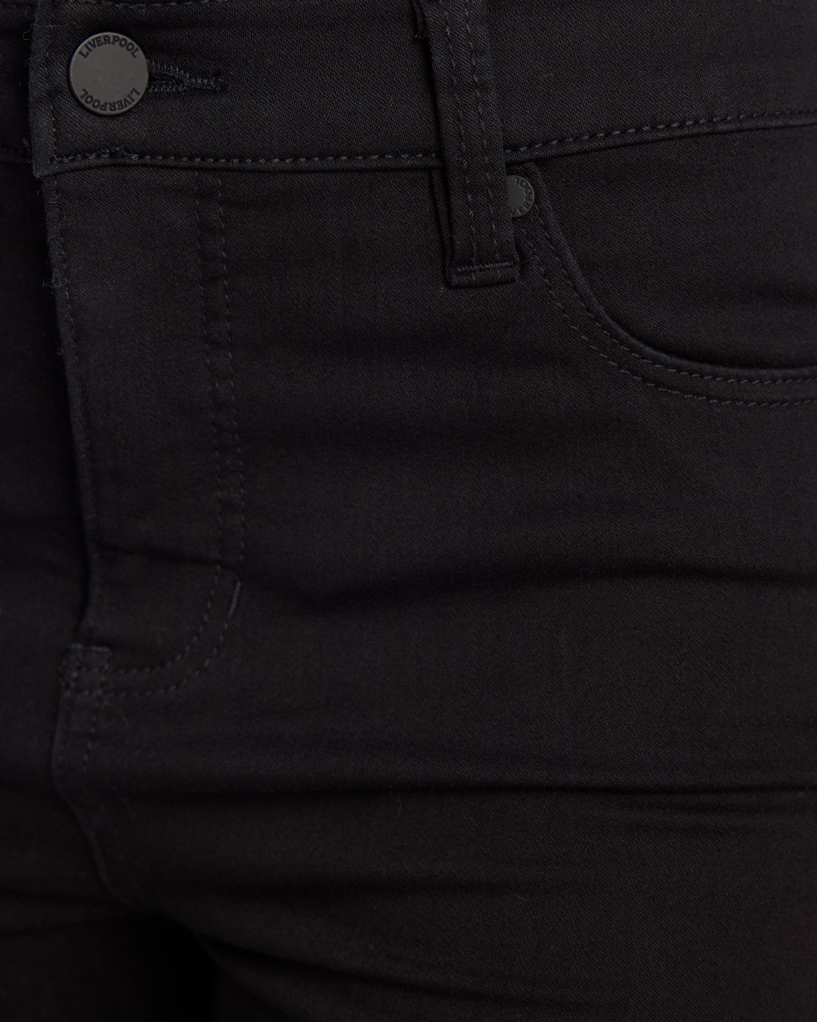 Black Rinse $|& Liverpool Abby High Rise Ankle Skinny - SOF Detail