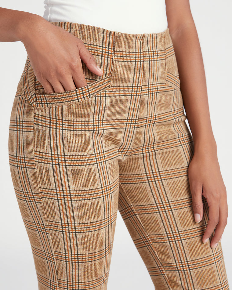 Dijon Gold Plaid $|& Liverpool Stella Ponte Kick Flare - SOF Detail